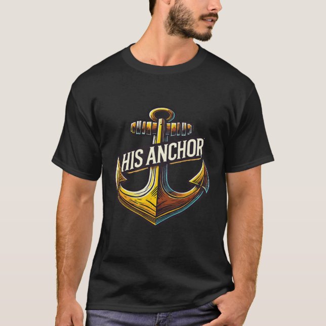 Boating Husband His Anchor Women Matching Couple  T-Shirt (Vorderseite)