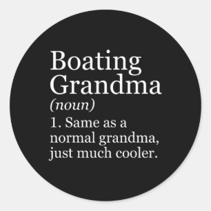Boating-Oma-Definition Lustige Wassersportarten Bo Runder Aufkleber