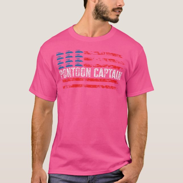 Boating Pontoon Captain 4Th Of July Pontoon Boat T-Shirt (Vorderseite)