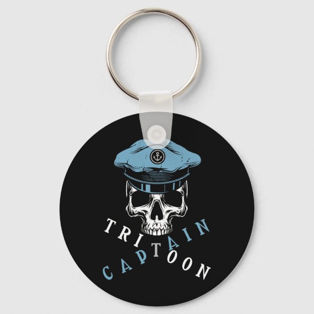 Boating Tritoon Captain Flatboat Life Pontoon For  Schlüsselanhänger (Vorderseite)