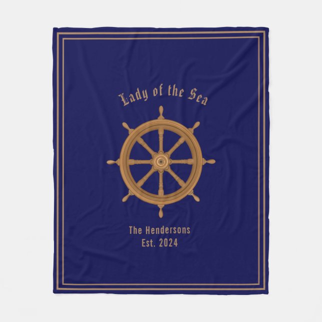 Boatlife Sterling Wheel Navy Blue Fleecedecke (Vorderseite)