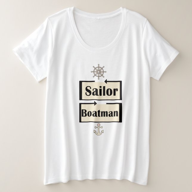 Boatman Große Größe T-Shirt (Design vorne)