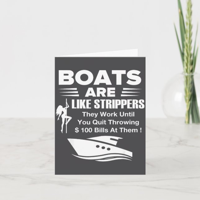 Boats Are Like Funny Sarcastic Cool Saying Quote  Karte (Vorderseite)