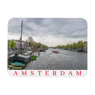 Boats in Amsterdam fridge magnet