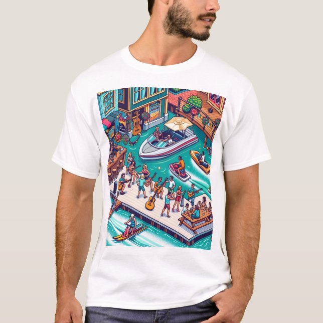 Boats, Jetskis, Music and party T-Shirt (Vorderseite)