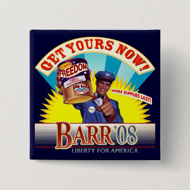 Bob Barr für Präsident Vintage-Button Button (Vorderseite)