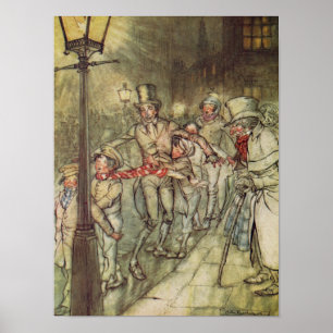 Bob Cratchit ging ein Dia auf Cornhill hinunter Poster