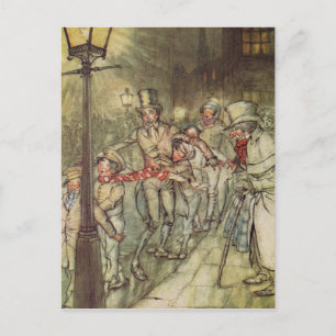 Bob Cratchit ging ein Dia auf Cornhill hinunter Postkarte