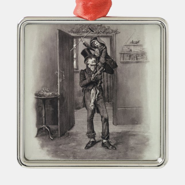 Bob Cratchit und kleiner Tim, von 'Charles Silbernes Ornament (Vorne)