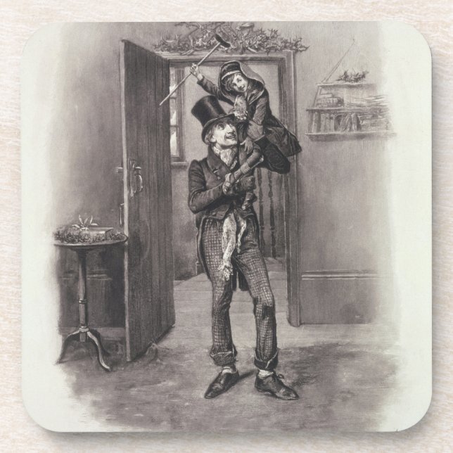 Bob Cratchit und kleiner Tim, von 'Charles Untersetzer (Vorderseite)