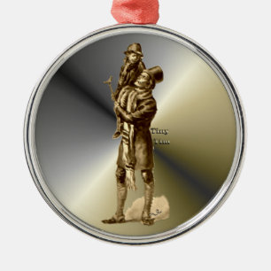 Bob Cratchit und kleines Tim-Weihnachten Carol Ornament Aus Metall