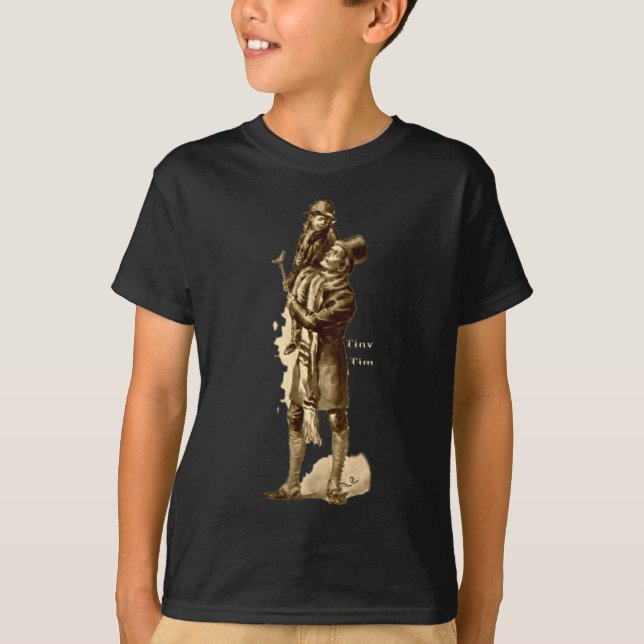 Bob Cratchit und kleines Tim-Weihnachten Carol T-Shirt (Vorderseite)