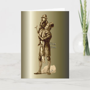 Bob Cratchit und Tiny Tim Christmas Carol Feiertagskarte