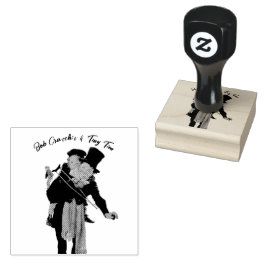 Bob Cratchit und Tiny Tim Christmas Carol Gummistempel
