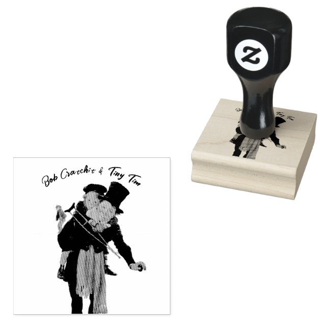 Bob Cratchit und Tiny Tim Christmas Carol Gummistempel (Stempel)
