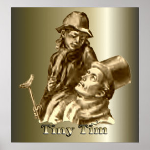 Bob Cratchit und Tiny Tim Christmas Carol Poster
