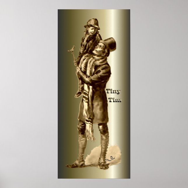 Bob Cratchit und Tiny Tim Christmas Carol Poster (Vorne)