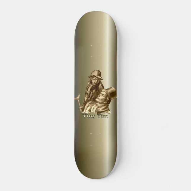 Bob Cratchit und Tiny Tim Christmas Carol Skateboard (Vorderseite)