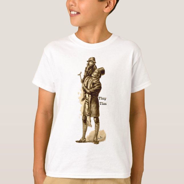 Bob Cratchit und Tiny Tim in einem Weihnachtslied T-Shirt (Vorderseite)