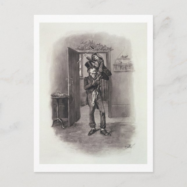 Bob Cratchit und Tiny Tim von "Charles Dickens: Postkarte (Vorderseite)