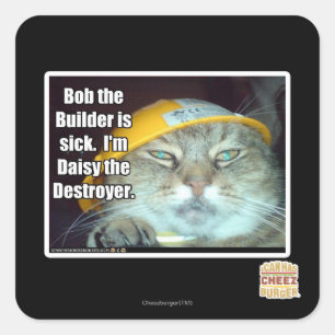 Bob, der Erbauer ist krank Quadratischer Aufkleber