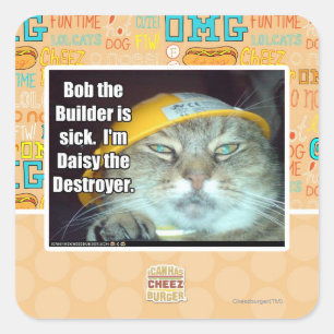 Bob, der Erbauer ist krank Quadratischer Aufkleber