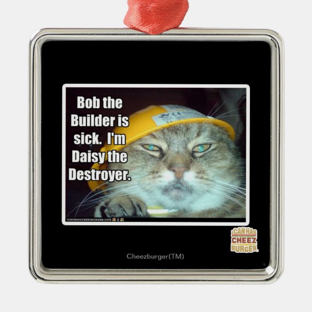 Bob der Erbauer ist krank Silbernes Ornament (Vorne)