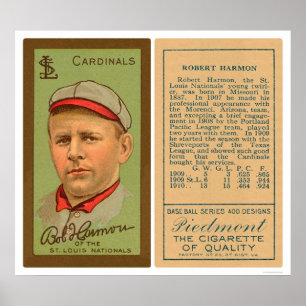 Bob Harmon Kardinals Baseball 1911 Poster