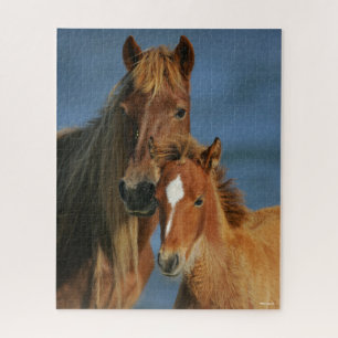 Bob Langrish   Banker Pony Mare and Foal Headshot Puzzle