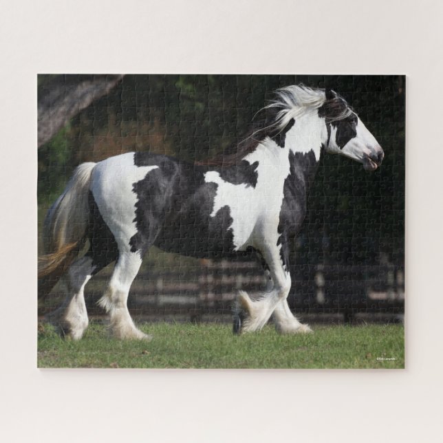 Bob Langrish Black and White Sinti und Roma Vanner Puzzle (Horizontal)
