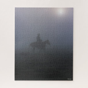 Bob Langrish   Cowboy-Rennen in Nebel mit Hund Puzzle