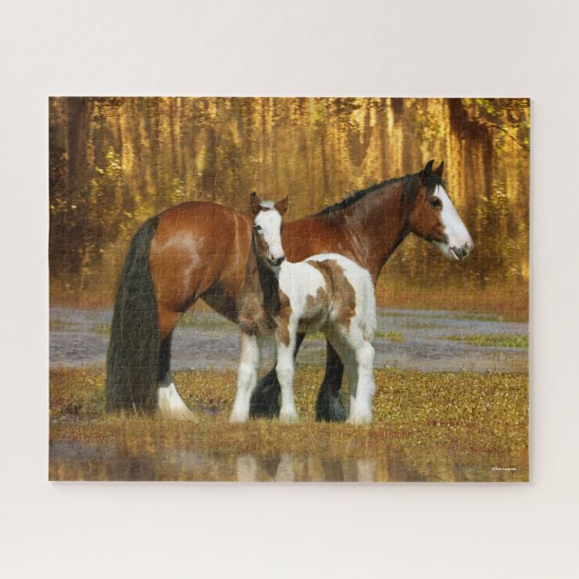 Bob Langrish | Sinti und Roma Vanner Mare and Foal Puzzle (Horizontal)