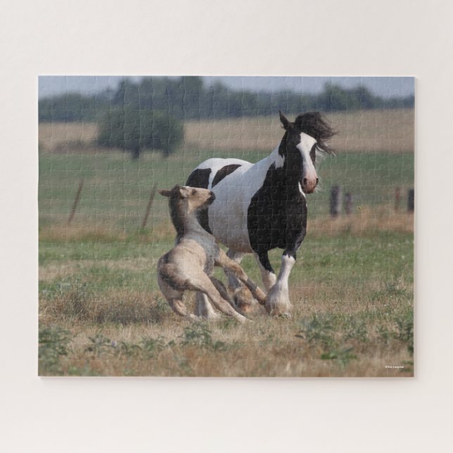 Bob Langrish | Sinti und Roma Vanner Mare and Foal Puzzle (Horizontal)
