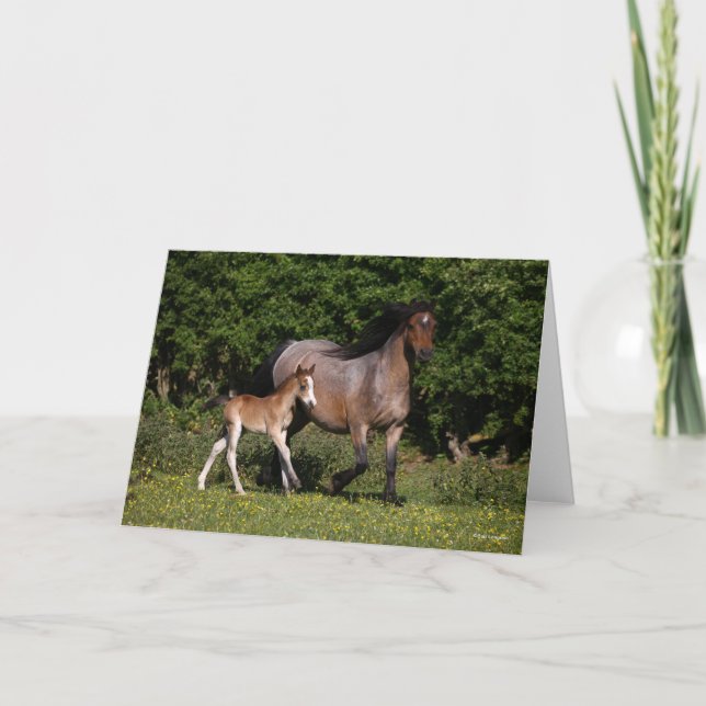 Bob Langrish | Walisischer Pony Mare und Foal Runn Karte (Vorderseite)