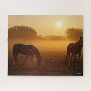 Bob Langrish zwei Araber Stehend in Nebel bei Sonn Puzzle