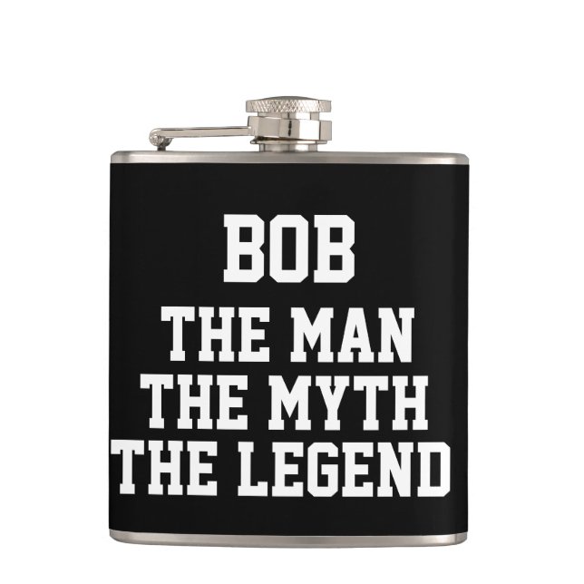 Bob: Mann, Myth, Legende Flachmann (Vorderseite)