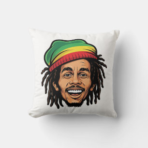 Bob Marley inspirierte Cartoon-Dreadlock-Rasta Kissen