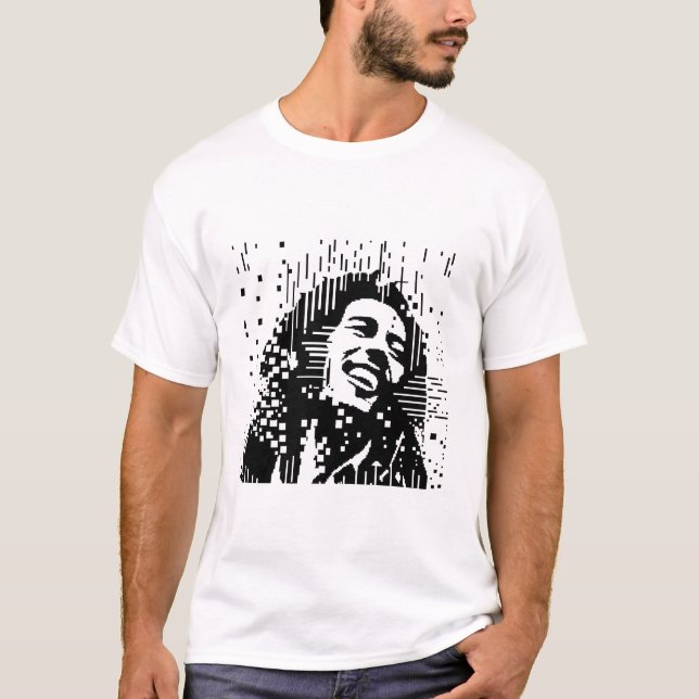 Bob Marley Pixel Cuadrado T-Shirt (Vorderseite)