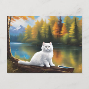 Bob Ross Style Cat Postcard Postkarte