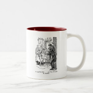 Bob und kleiner Tim (mit Text) Zweifarbige Tasse