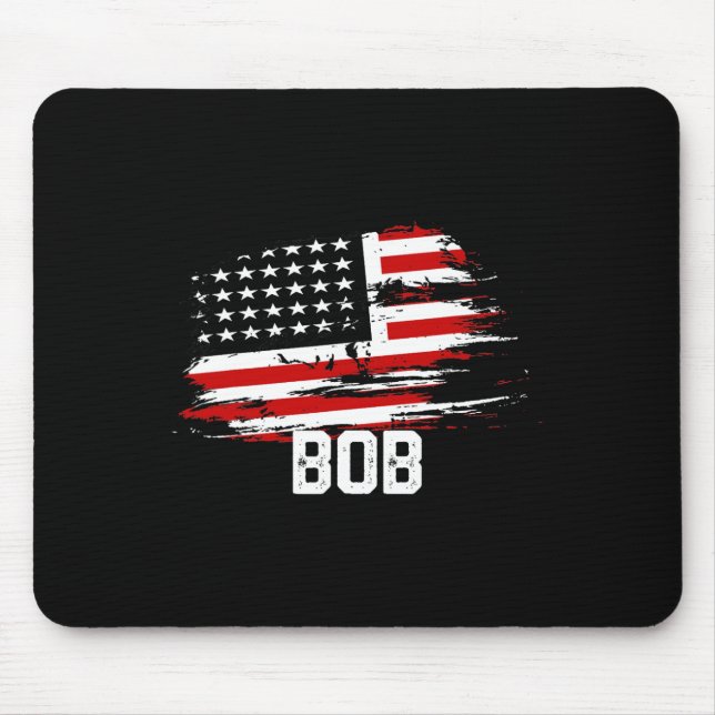 Bob USA Flagge Personalisiert 4. Juli Bob Mousepad (Vorne)