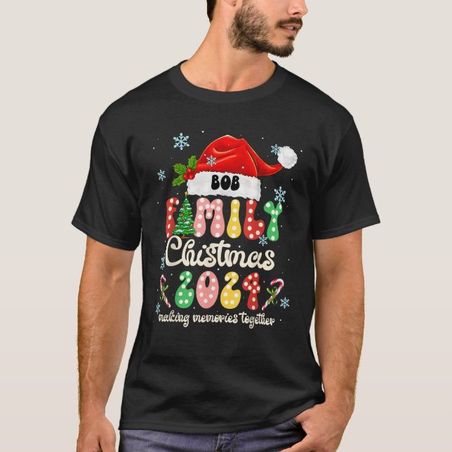 Bob Weihnachten 2024 Weihnachtsmannmütze Weihnacht T-Shirt (Vorderseite)