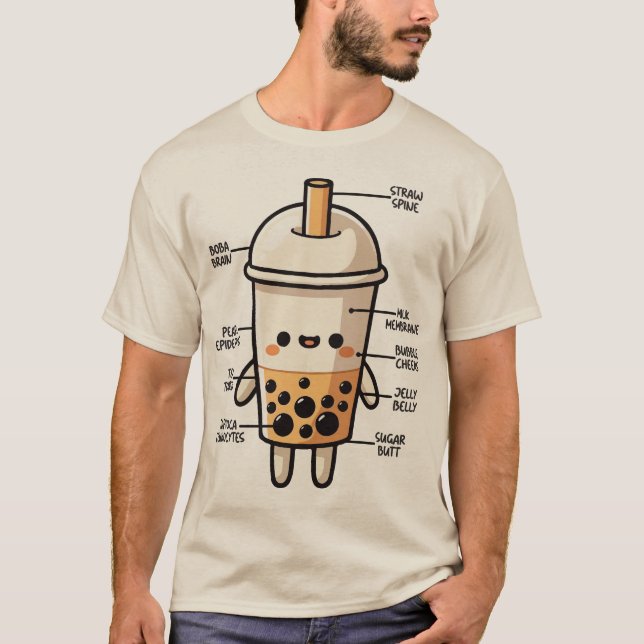 Boba Anatomy, Funny Bubble Tee Niedlich Kawaii Car (Vorderseite)