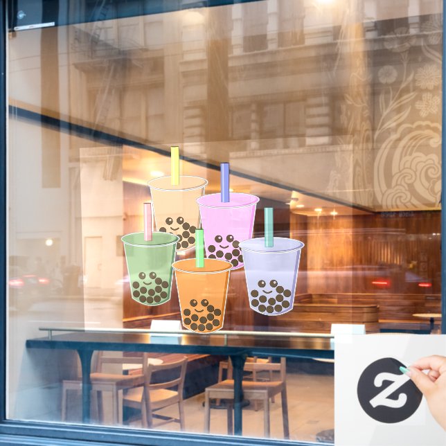 Boba auf Parade Fensteraufkleber (Café-Fenster)