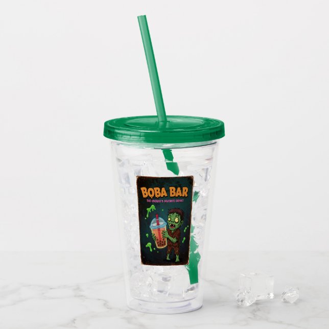 Boba Bar – The Undead’s Favorite Acrylic Tumbler Acryltrinkbecher (Vorderseite Ice)