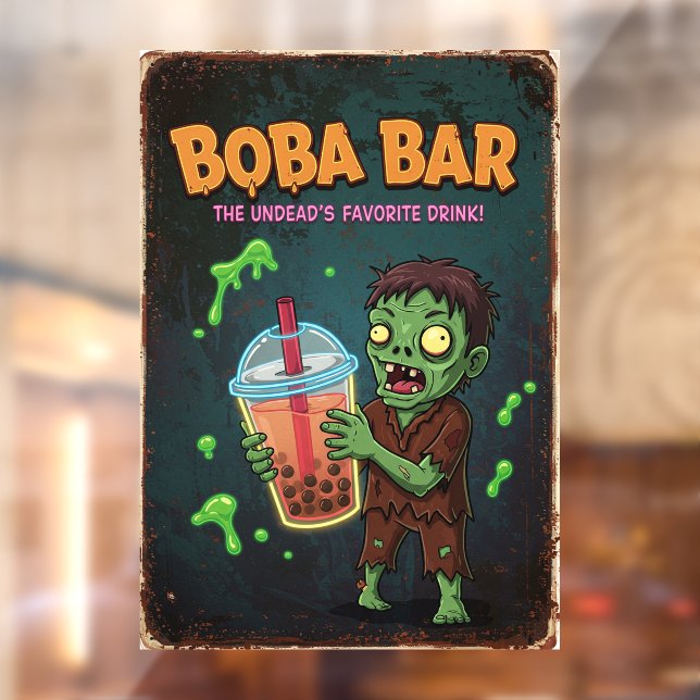 Boba Bar – The Undead’s Favorite Drink! Fensteraufkleber (Blatt 2)