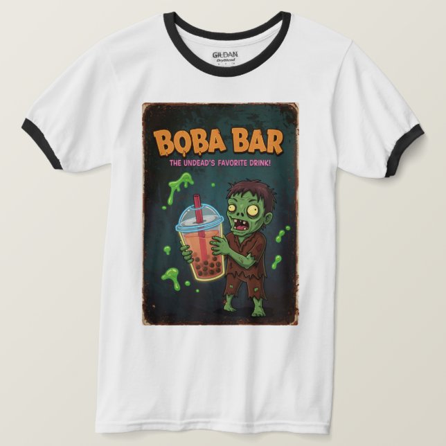 Boba Bar – The Undead’s Favorite Drink! T-Shirt (Design vorne)