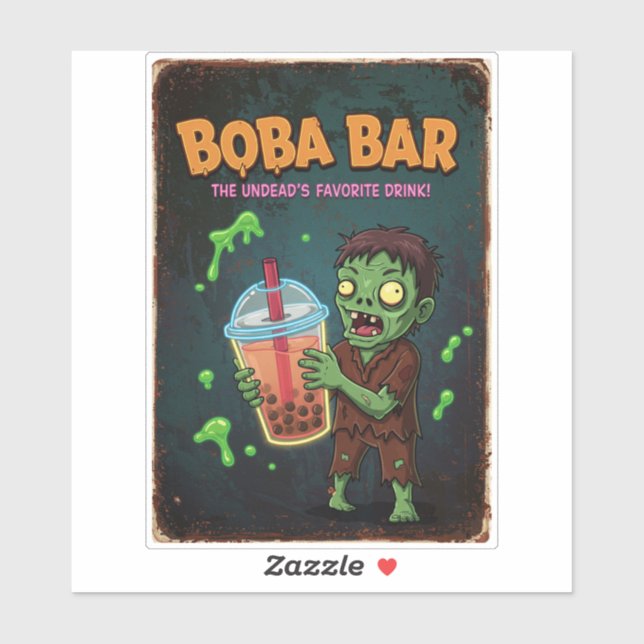Boba Bar – The Undead’s Favorite Vinyl Sticker (Blatt)