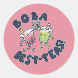 Boba Best-Teas! Runder Aufkleber