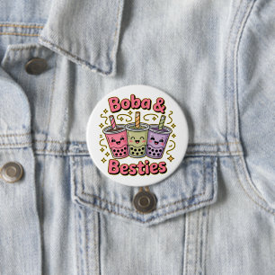 BOBA & Besties Vibes - Perfekt für Boba Tea Liebha Button